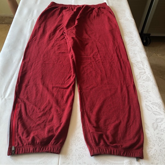 Adidas NBA Men’s Size 2XL Red Sweatpants Elastic Waist 2” + Length 3 Stripes - Picture 2 of 16